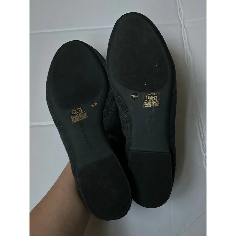 Lucky Brand Women's 11 Loafer Flat Charcoal Faux Fur Lined Shoe - Picture 6 of 6